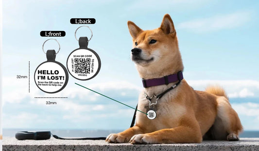 Silent Silicone QR Code Pet ID Tags Dog Tags - Pet Online Profile - Scan QR Receive Instant Pet Location Alert Email for Collar